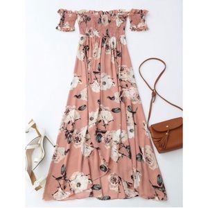 Off Shoulder Floral Maxi Dress